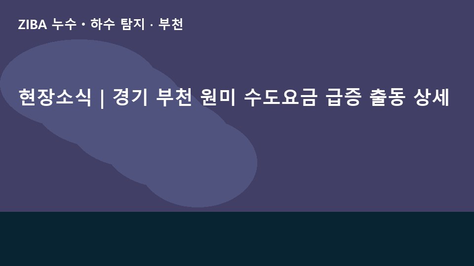 현장소식 | 경기 부천 원미 수도요금 급증 출동 상세