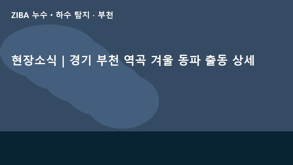 현장소식 | 경기 부천 역곡 겨울 동파 출동 상세