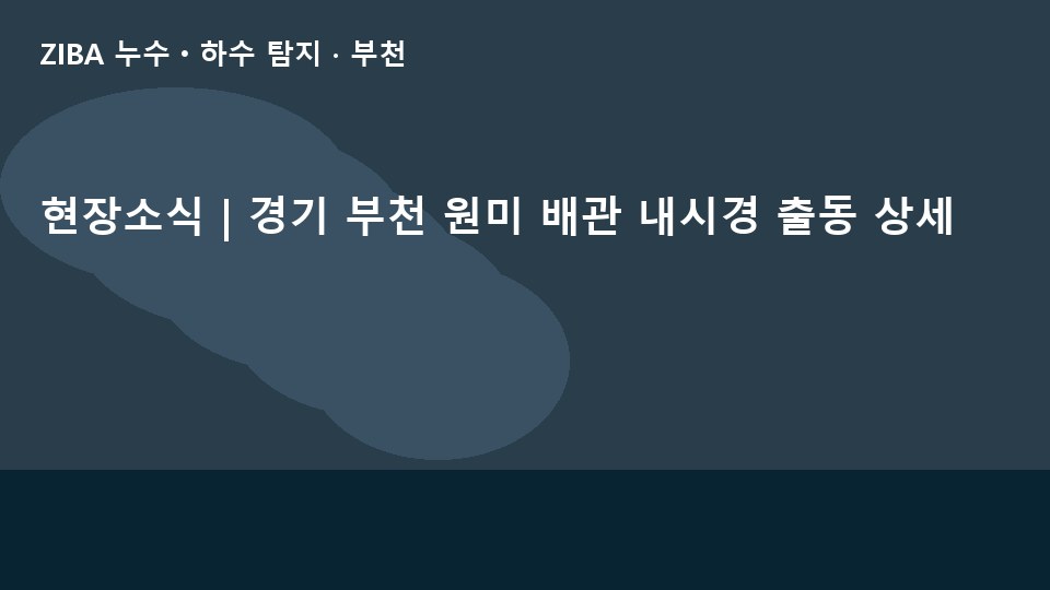 현장소식 | 경기 부천 원미 배관 내시경 출동 상세